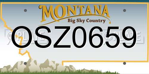 OSZ0659 Montana License Plate
