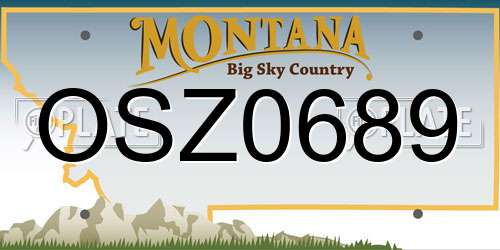 OSZ0689 Montana License Plate