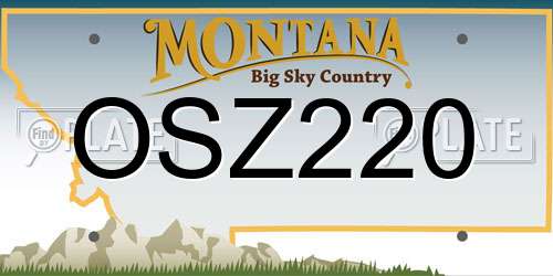 OSZ220 Montana License Plate