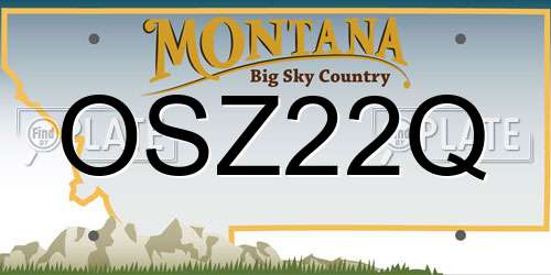OSZ22Q Montana License Plate
