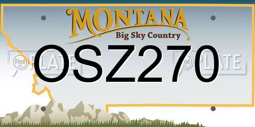 OSZ270 Montana License Plate