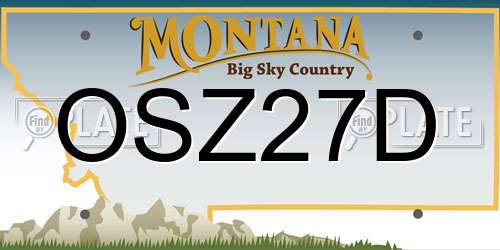 OSZ27D Montana License Plate