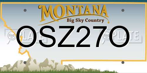 OSZ27O Montana License Plate