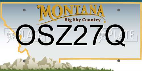 OSZ27Q Montana License Plate