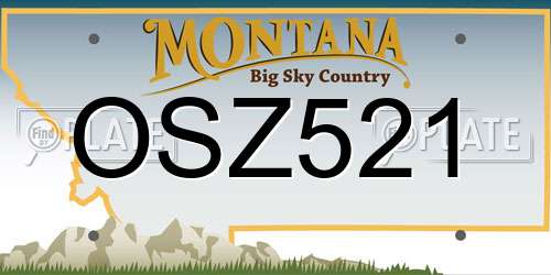 OSZ521 Montana License Plate