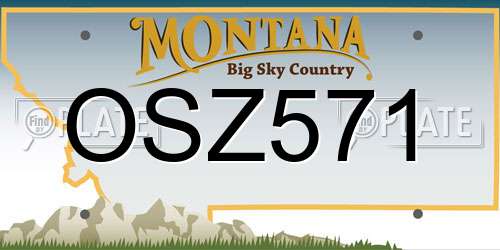 OSZ571 Montana License Plate