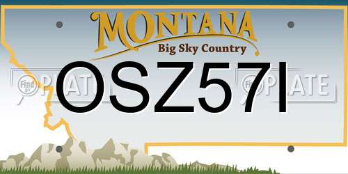 OSZ57I Montana License Plate