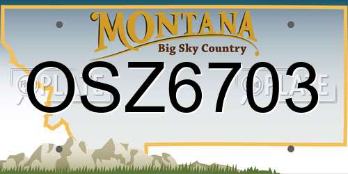 OSZ6703 Montana License Plate
