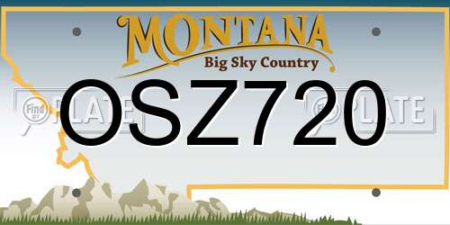 OSZ720 Montana License Plate