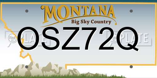 OSZ72Q Montana License Plate