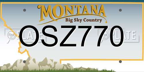 OSZ770 Montana License Plate
