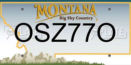 OSZ77O Montana License Plate