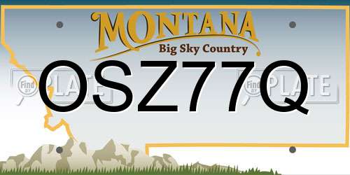 OSZ77Q Montana License Plate