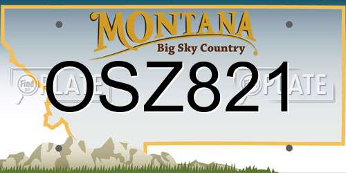 OSZ821 Montana License Plate