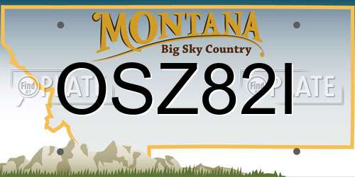 OSZ82I Montana License Plate