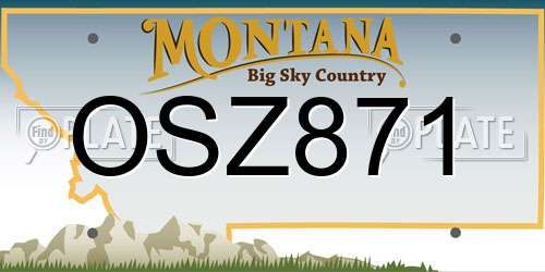OSZ871 Montana License Plate