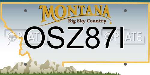 OSZ87I Montana License Plate