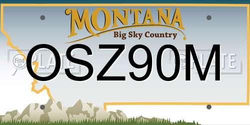 OSZ90M Montana License Plate