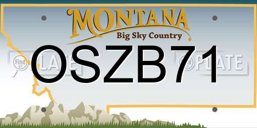 OSZB71 Montana License Plate