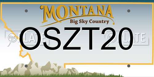 OSZT20 Montana License Plate