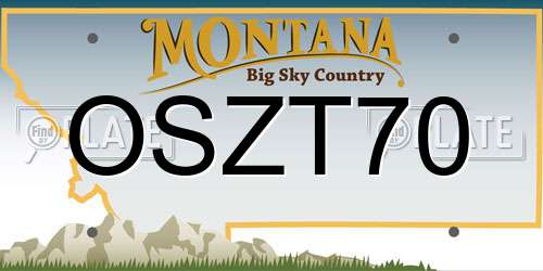 OSZT70 Montana License Plate