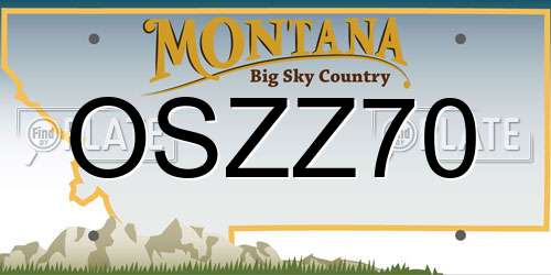 OSZZ70 Montana License Plate