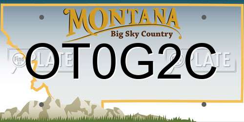 OT0G2C Montana License Plate
