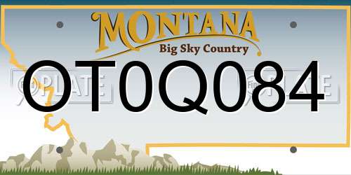 OT0Q084 Montana License Plate