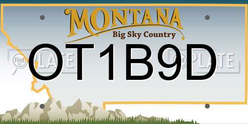 OT1B9D Montana License Plate