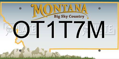 OT1T7M Montana License Plate