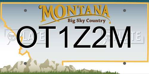 OT1Z2M Montana License Plate