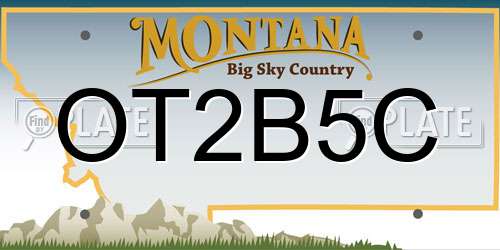 OT2B5C Montana License Plate