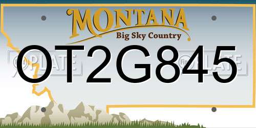 OT2G845 Montana License Plate