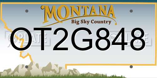 OT2G848 Montana License Plate