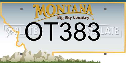 OT383 Montana License Plate