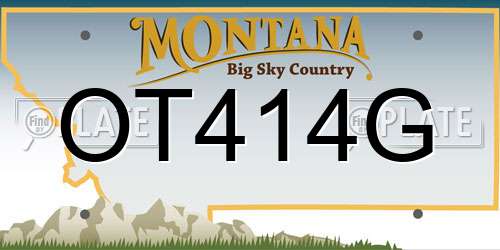 OT414G Montana License Plate