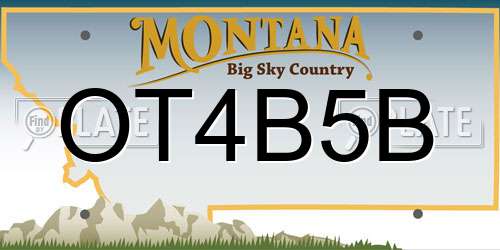 OT4B5B Montana License Plate