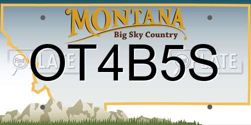 OT4B5S Montana License Plate