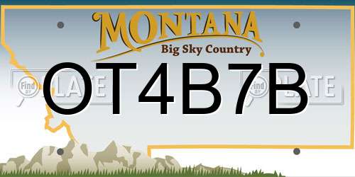 OT4B7B Montana License Plate