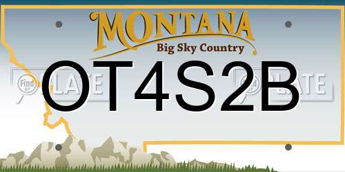 OT4S2B Montana License Plate