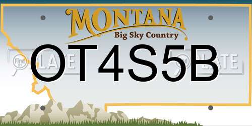 OT4S5B Montana License Plate
