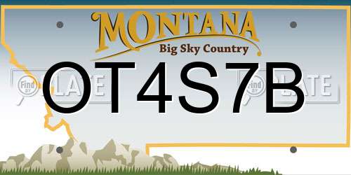 OT4S7B Montana License Plate