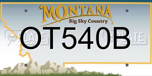 OT540B Montana License Plate