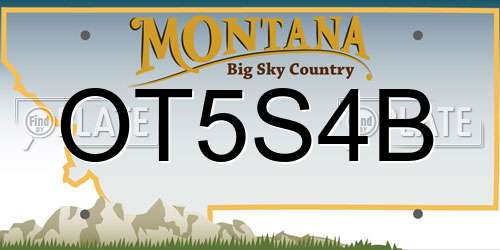 OT5S4B Montana License Plate