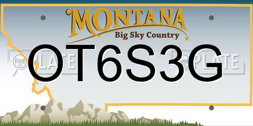 OT6S3G Montana License Plate
