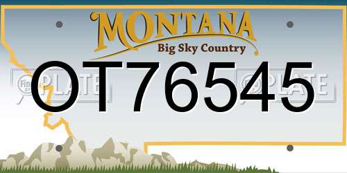 OT76545 Montana License Plate