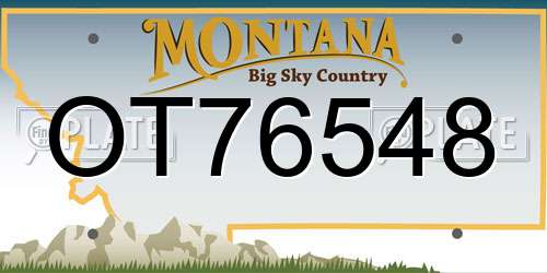 OT76548 Montana License Plate