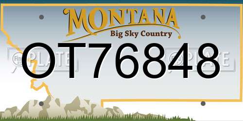 OT76848 Montana License Plate