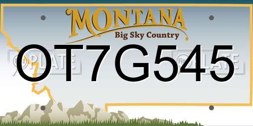 OT7G545 Montana License Plate