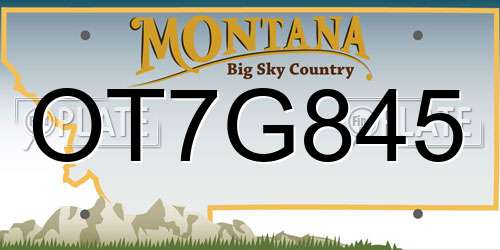 OT7G845 Montana License Plate
